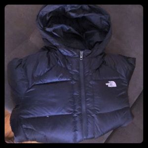 North face feathered down zip up